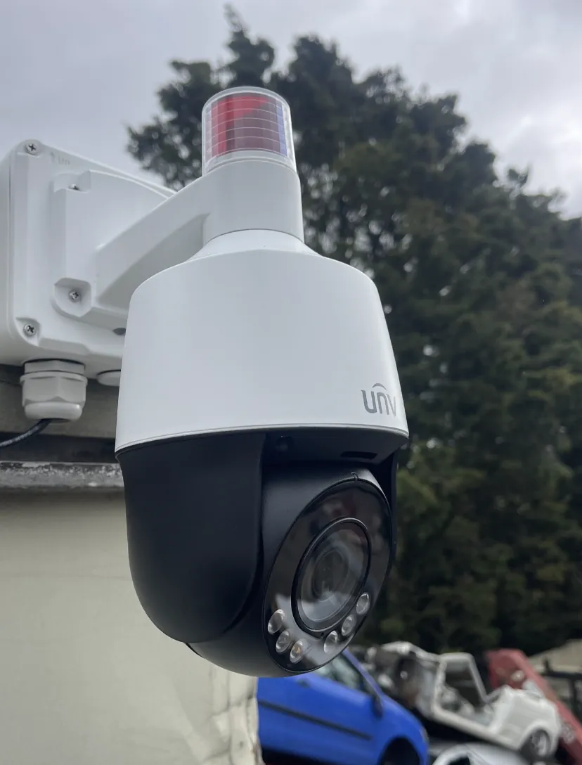 PTZ camera with beacon at a commercial yard